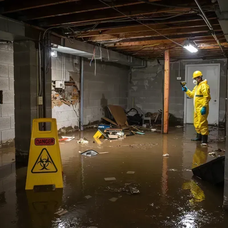 Flooded Basement Electrical Hazard in Constantine, MI Property